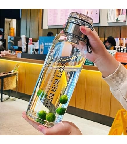 Borosilicate Glass Water Bottle, 15oz Heat Resistant Clear Glass - View #2
