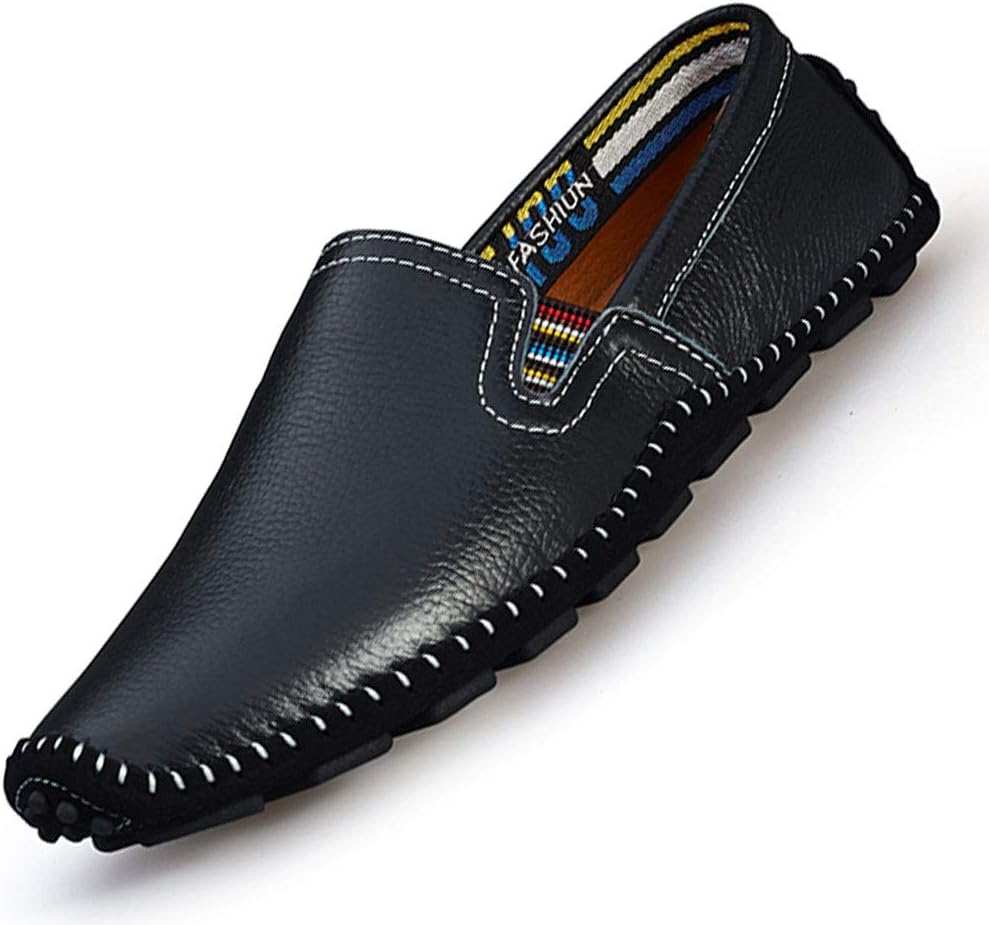 Noblespirit Men's Driving Shoes Leather Fashion Slipper Casual Slip on Loafers Shoes in Summer