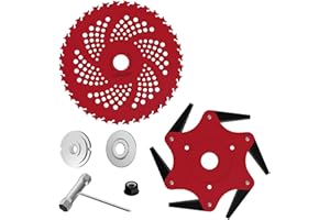 Blytra 6 Steel Trimmer Heads and 9 Inch 36 Teeth Brush Cutter Blade with Adapter Kit, Compatible with Trimmers and Weed Eater