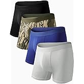 Auxo Mens Boxer Briefs Underwear Modal Breathable No Riding Up Moisture Wicking 4 Pack