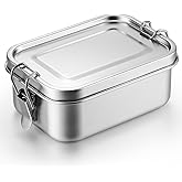 Umigy 1 Pcs Stainless Steel Bento Box 550ml Metal Lunch Box Food Storage Containers Metal Container, Lockable Clips to Leak Proof, Reusable Dishwasher Safe Lunch Snack Boxes for Work, School