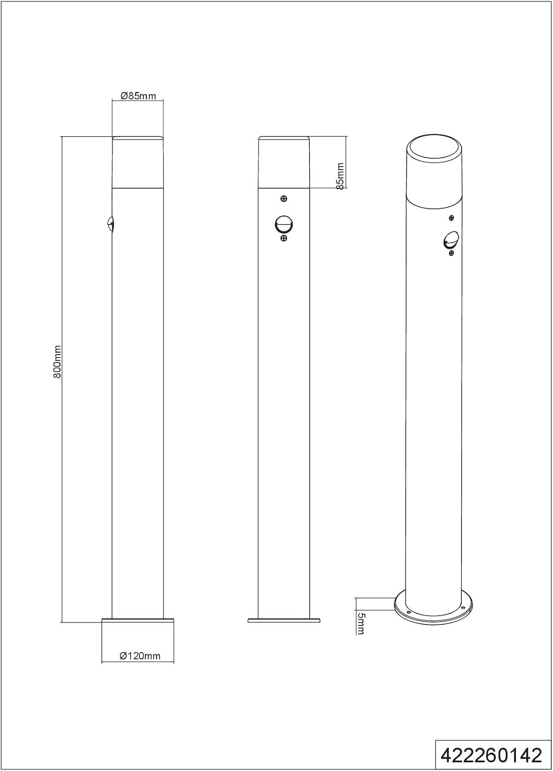 Trio Leuchten Hoosic Outdoor Wall Light, Aluminium Acrylic, Charcoal, Charcoal/White - Image 5