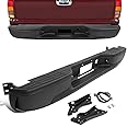 Rear Step Bumper Carbon Steel Bumper Cover Replacement Compatible with 99-06 Silverado/Sierra 1500, w/o Parking Sensor Holes (Black)