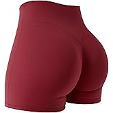 YEOREO Women Workout Gym Shorts Impact 4.5" ScrunchHigh Waist Yoga Biker Shorts with Tummy Control