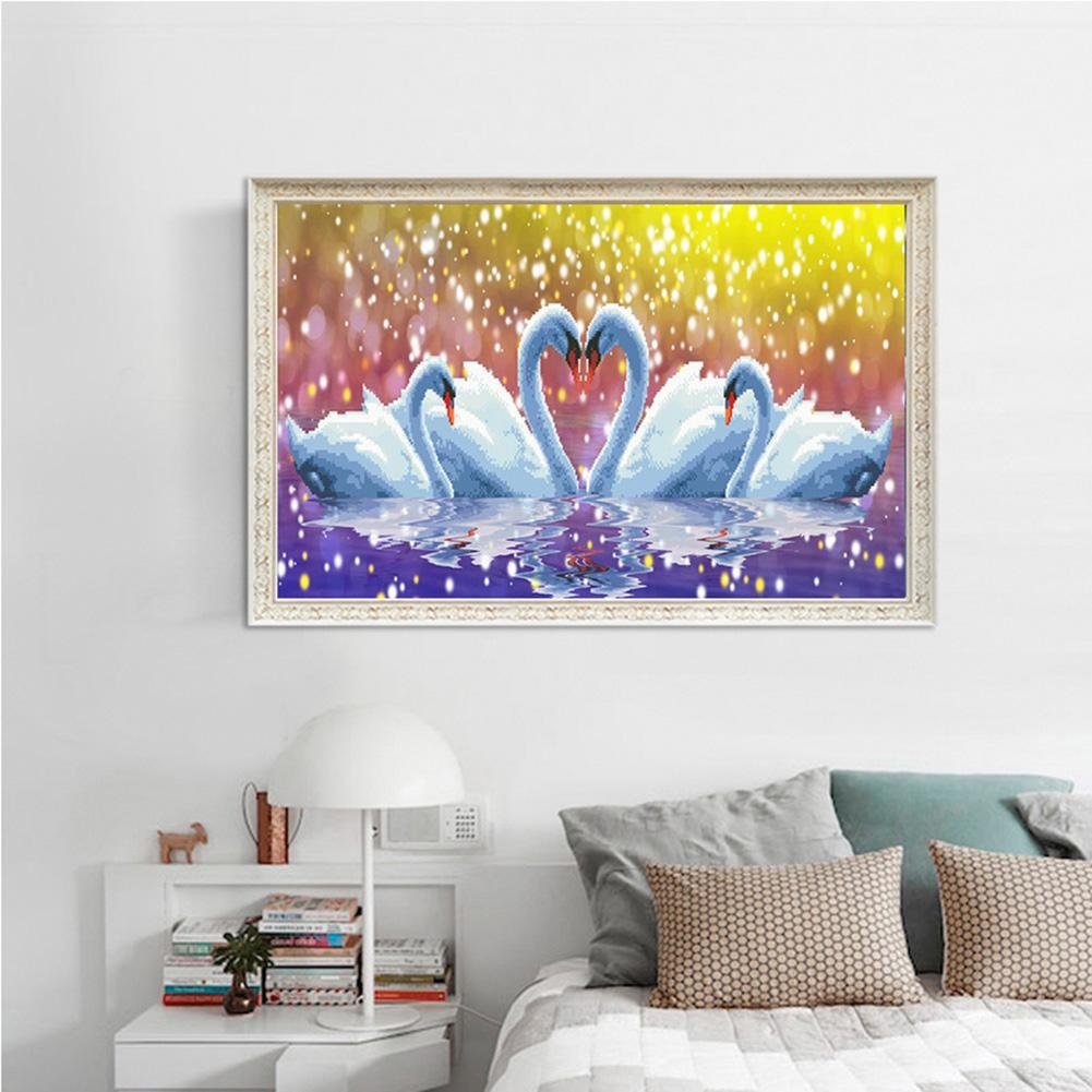 A Conqueror Peinture Diamant Cygne Diamond Painting Strass De Peintures De Diamant De Cristal 5d Colle Peinture De Diamant De Diy Kits De Broderie Au Point De Croix Loisirs Creatifs