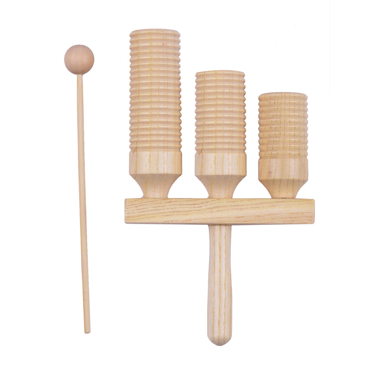 Leepesx Percussion Wood Block 3 Tone Wooden Percussion Musical
