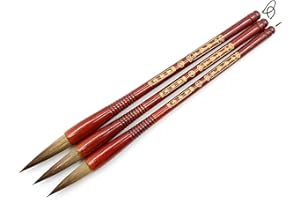 Traditional Chinese Calligraphy Brushes Weasel Hair Sumi Drawing Writing Painting Brush Regular Script Practice Couplets Chin