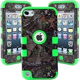 Kecko Defender Dual Layer Realtree Camo Pink Tree Mossy Shockproof Silicon Hybrid Fit Case for iPod Touch 5th Generation - Bird Green