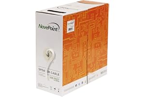 NavePoint 500ft in Wall Audio Speaker Cable Wire CL2 14/2 AWG Gauge 2 Conductor Bulk White