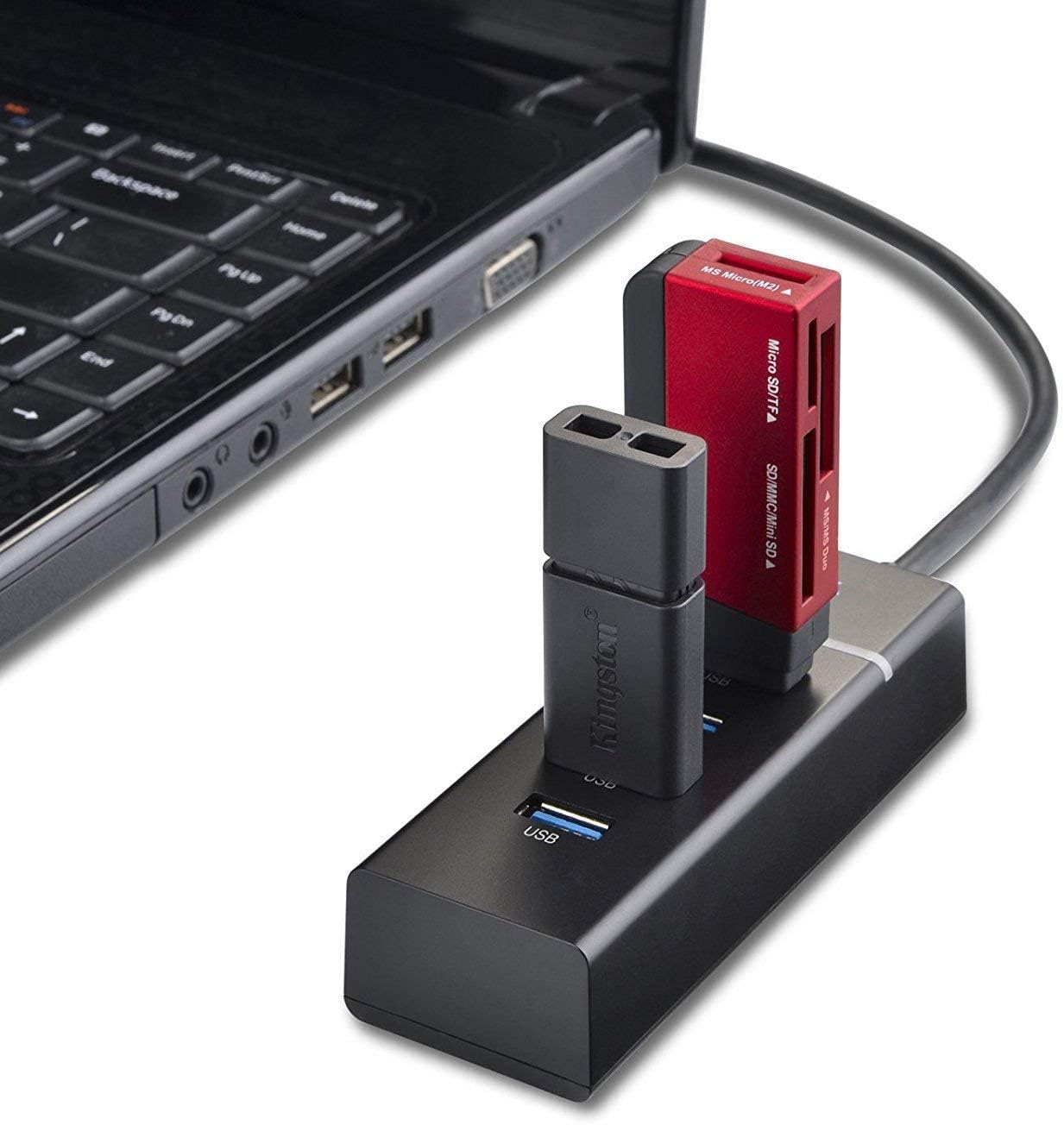 REALMAX® USB HUB 3.0 Powered Ultra Slim 4 Ports Super Speed Mini Smart ...