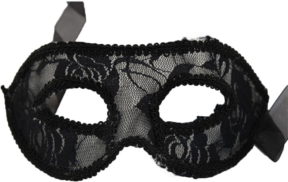 BookMyWish Buy1Get3 Feathered Lace Semi Transparent Venetian Masquerade Party Masks for Women (Black)