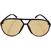 VIGUEUR Retro Aviator Sunglasses - Oversized Aviator Sunglasses for Women, UV400 Protection, Orange