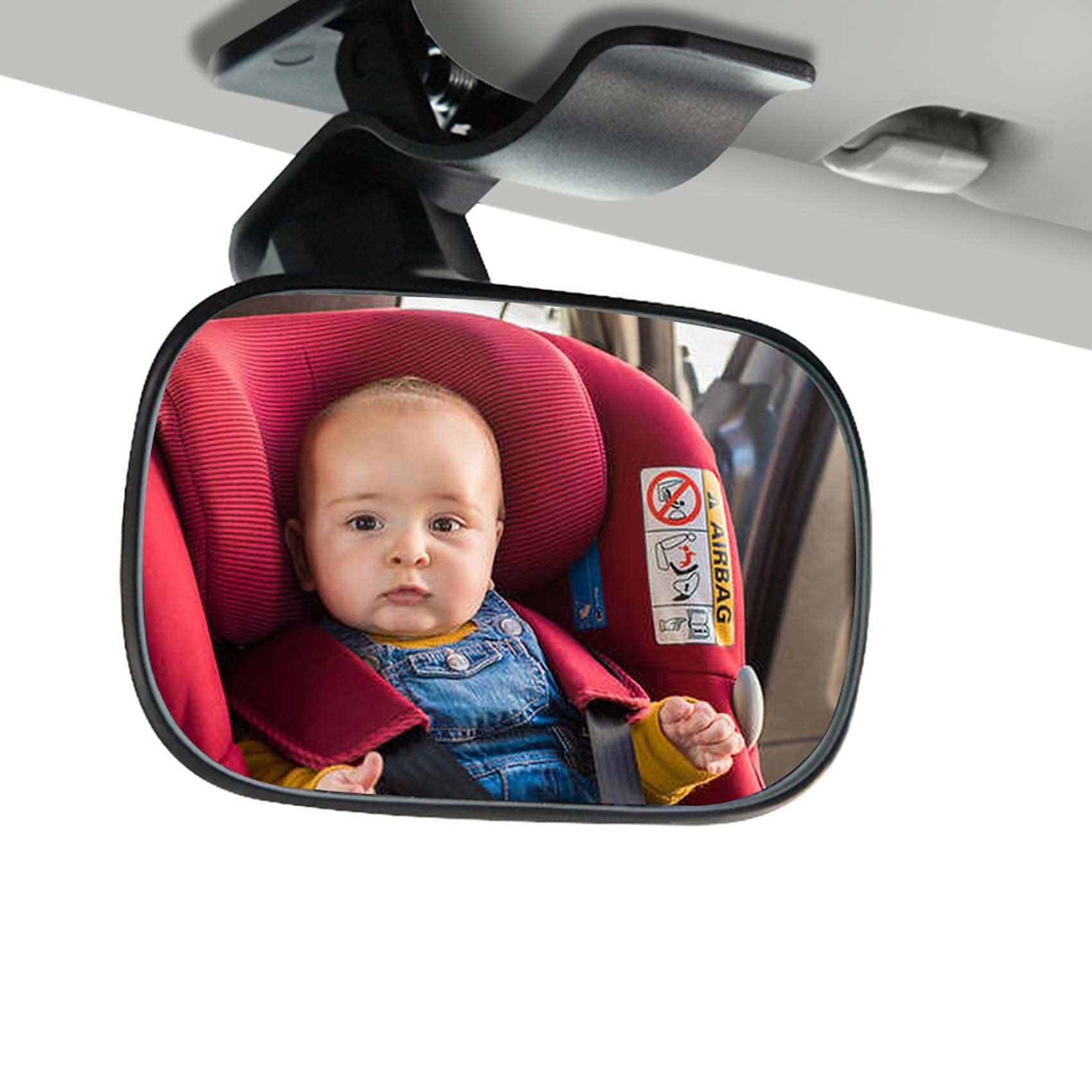 Baby safety mirror convex wide angle mirror Automotive Interior Rearview Baby Mirror 360 Degree Adjustable Safety Baby Child Backseat Mirror With Clip Black