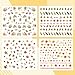 Whaline Fall Nail Art Stickers Autumn Maple Leaves Pumpkin Water Decals 720Pcs Self-Adhesive Transfer Nail Stickers for Thanksgiving Harvest Women Tattoos Manicure Decorations, 12 Sheets