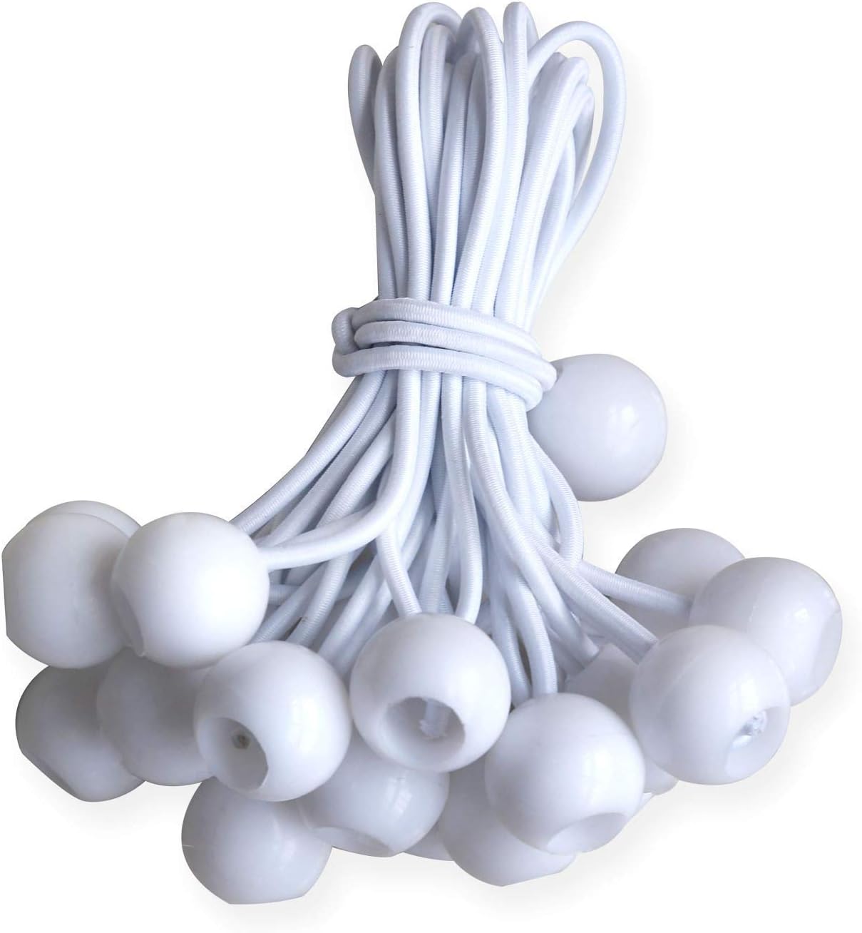 ABCCANOPY Heavy Duty Ball Bungee Canopy Tarp Tie Down Cord Elastic String Ball Bungee tarp Ball Ties (3# Black&White 25pcs) - - 