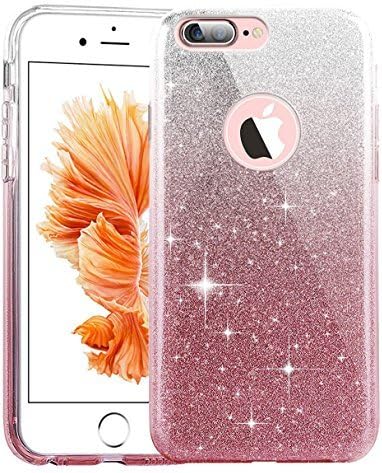 iPhone 7 Plus Case, Minco [Bling Crystal] Lightweight Fashion 3 Layer Hybird Anti-Slick Soft Case Slim Fit Back Cover [Shock Absorption] TPU &amp; PC Defender for Apple iPhone 7 Plus 5.5"(2016)-Pink