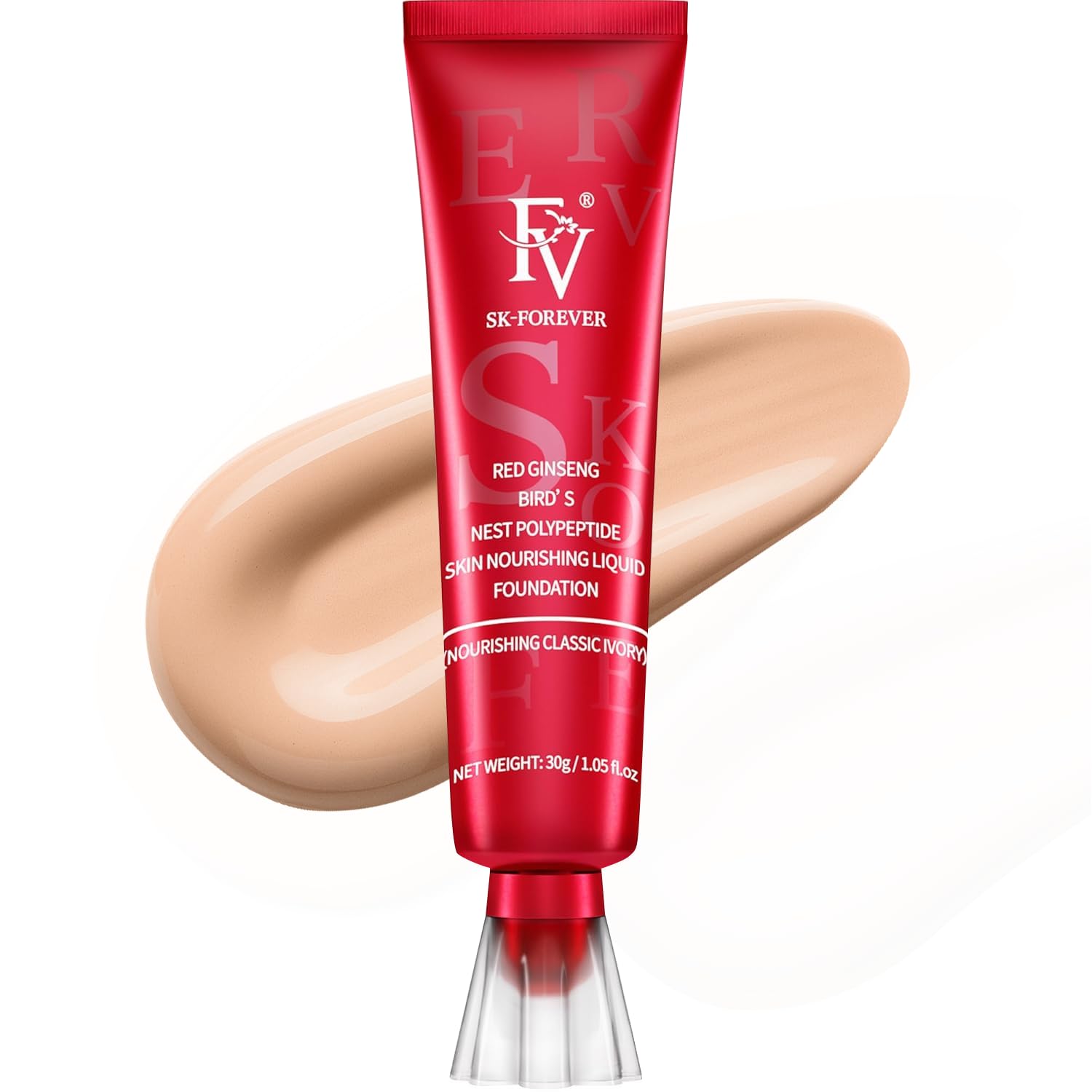 FV Liquid Foundation Makeup, Lightweight Hydrating Foundation with Medium Coverage Longwear Up to 10 Hours Hydration and Waterproof Foundation for Dry Skin, 30ml (CLASSIC IVORY)