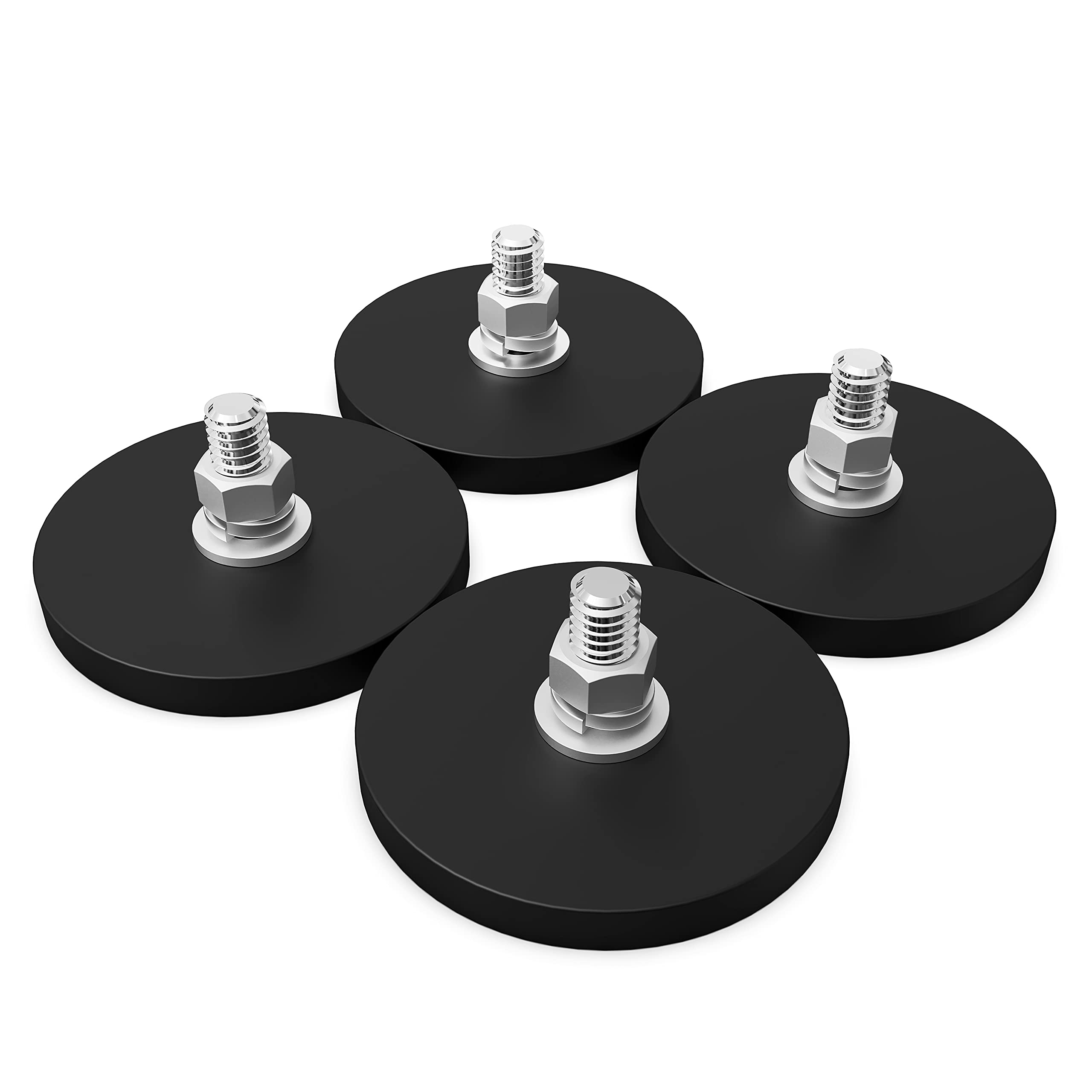 Tsuta 4pcs Rubber Coated Magnets 20lbs Neodymium Magnet Base With