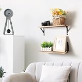 AGM Rustic Wall Shelves Set of 2 16.53 D 5.9 W 5.59 H Wood Bracketed view 5