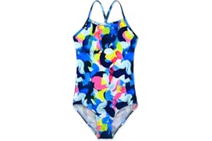 HOOBABE Girls One-Piece Swimsuit with Adjustable Straps, Quick-Dry Design, Perfect for Pool, Beach, Surfing, Ages 2-12