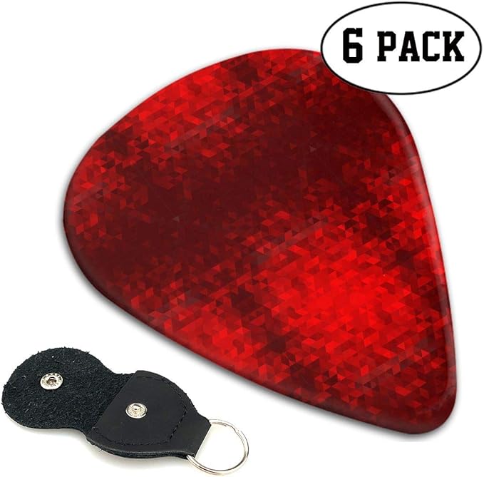 996ICU Guitar Picks Red Plectrums and Holder for Classic
