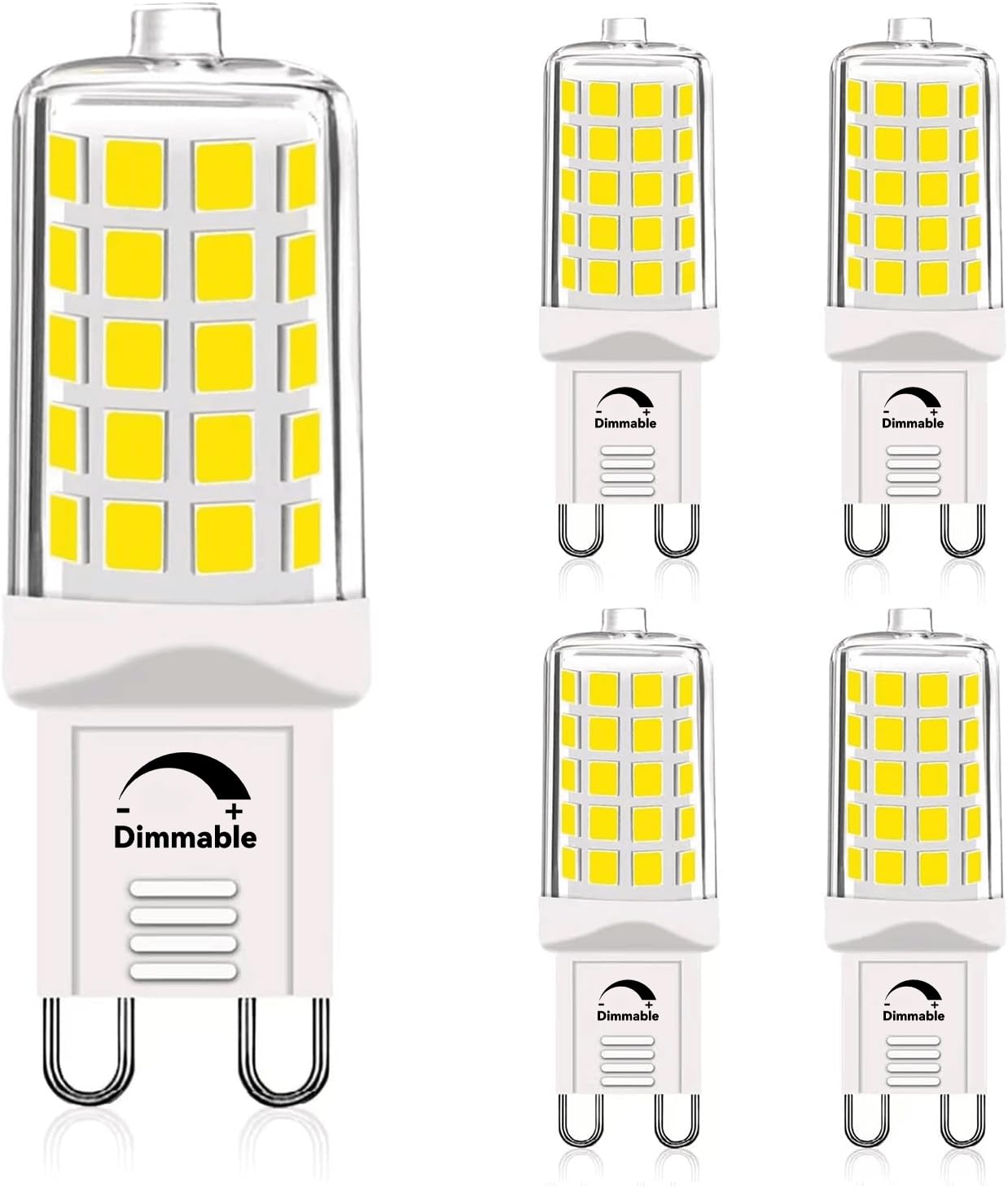 GOHDLAMP G9 LED Bulbs Cold White 6000K Dimmable Pack of 5, 4W Equivalent to 40W Halogen Lamp, G9 Light Bulb 450 Lumens No Flickering Energy Saving G9 Small Bulb — image 1