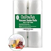 O2frepak 2Pack 11"x50' Rolls 4mil Vacuum Sealer Bags Rolls with BPA Free,Heavy Duty Vacuum Sealer Storage Bags Rolls,Cut to Size Roll,Great for Sous Vide (Total 100 feet)