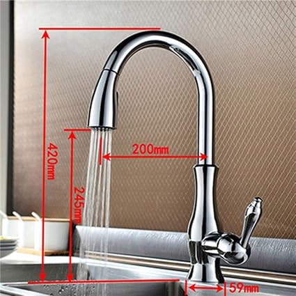 Grifo de la cocina Latón dorado Fregadero del lavabo de la cocina