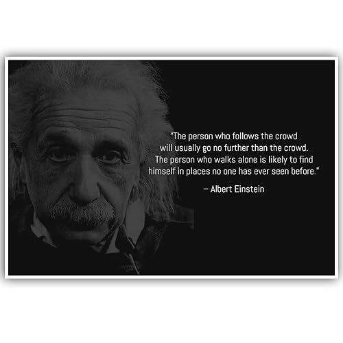 Amazon Com Albert Einstein Don T Follow The Crowd Home Decor Wall