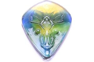 BIEYE 4PACK Heart Shaped Glass Jewels for Stained Glass Project of Crafting Tiffany Style Window Hangings Lampshades (52x36mm, Colored Glaze)