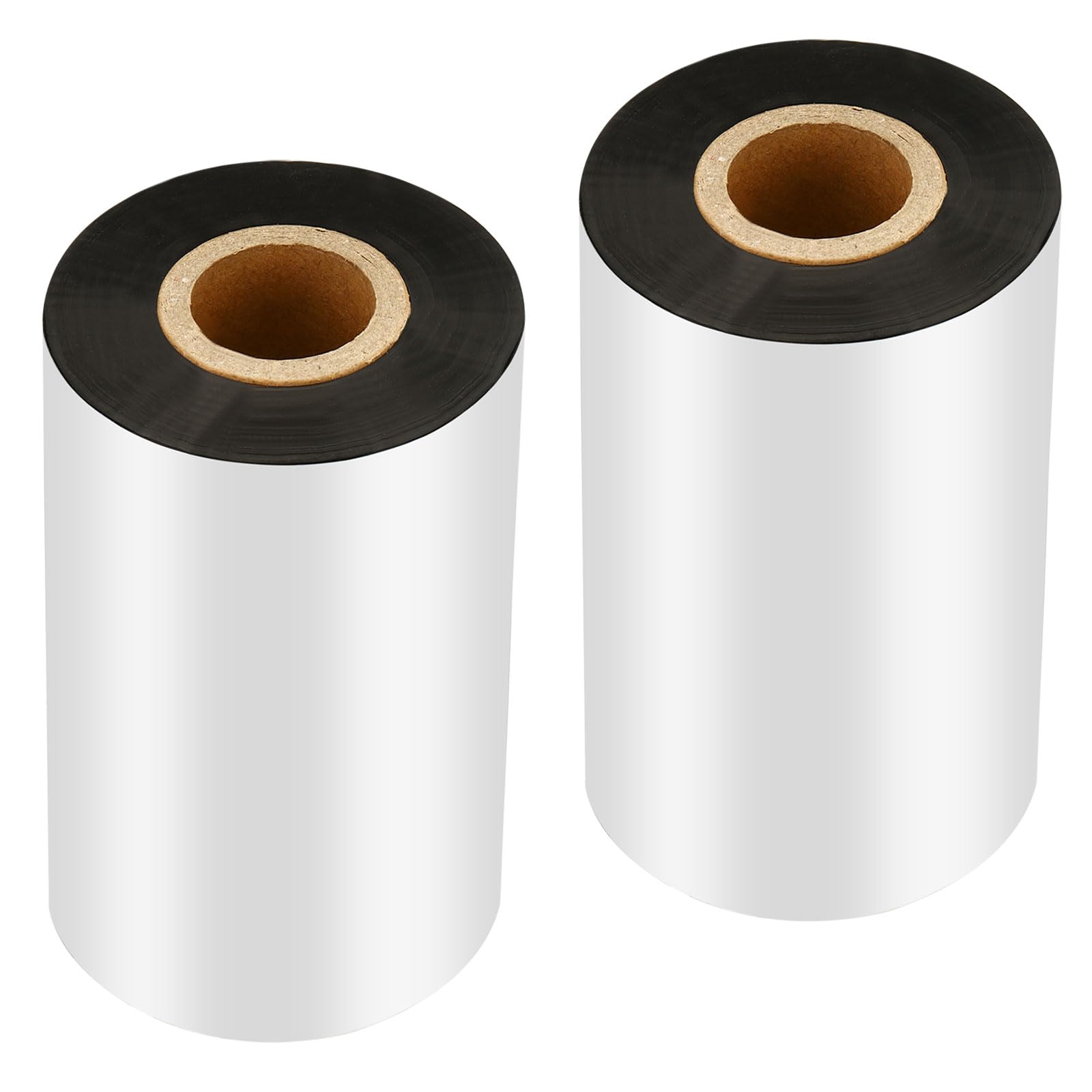 PATIKIL 3.93" x984' (100mmx300m) Wax Thermal Transfer Ribbon, 2 Roll 1" Core Ink Out Barcode Printer Ribbon for Printer Label Coated Paper Tag Printing, Black