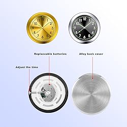 Crynod 2 PCS Mini Car Clock for Dashboard, 1.5In