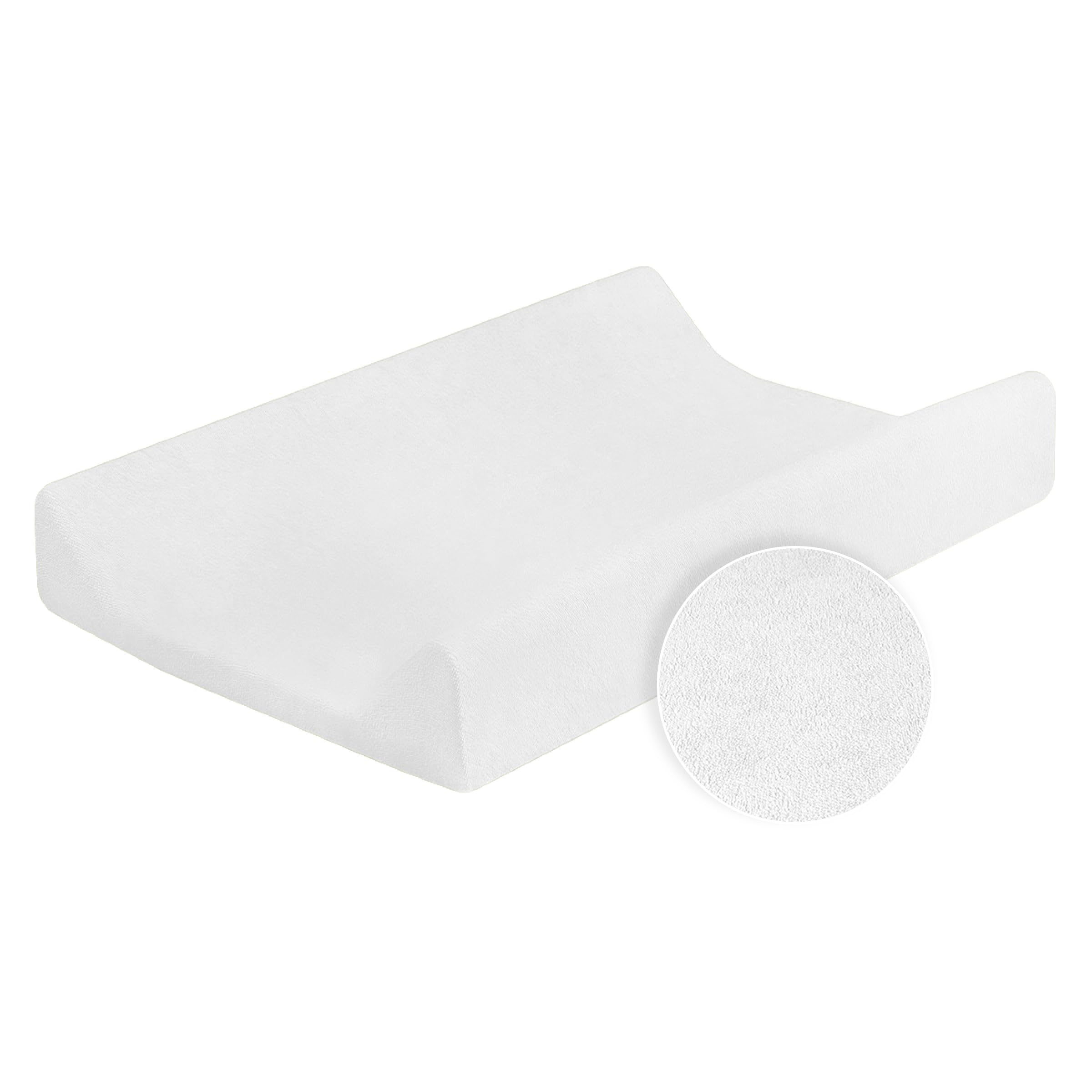 Baby Terry Cover for Changing Mat 70x50 cm for Nappy Changer with Raised Edges (White)