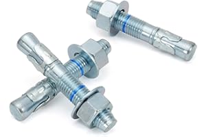 HROMIGRY 1" x 6" Concrete Anchors (10 Pack) 1 inch Wedge Anchors Bolts Zinc Plated