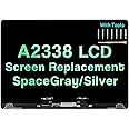 XIMIELEC 13 inches Screen Replacement for MacBook Pro M1 Retina A2338 2020 EMC 3578 MYD83 MYD92 MYDA2 MYDC2 LCD Full Screen Display Assembly (Gray)