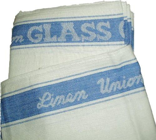 Pack of 6 Linen/Cotton Union Kitchen Tea Towels (Blue)