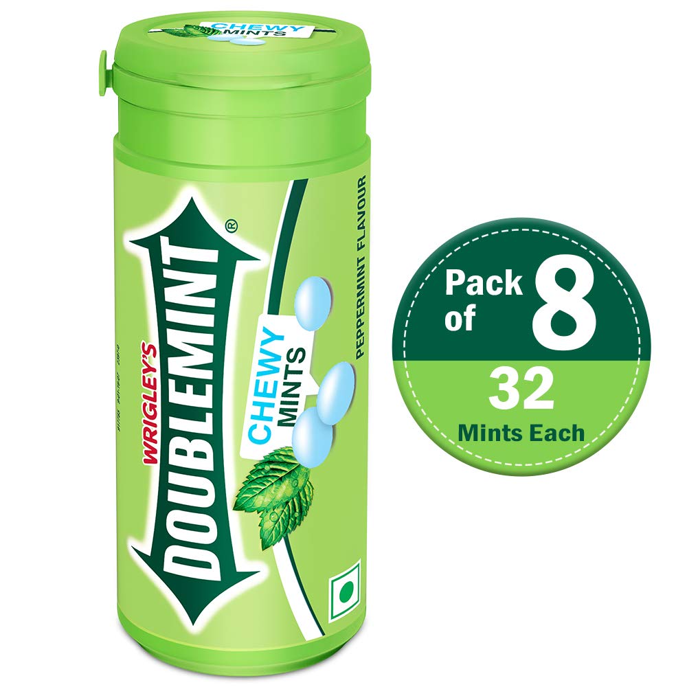Doublemint Peppermint Flavour Chewy Mints 33.6g Tube (Pack of 8