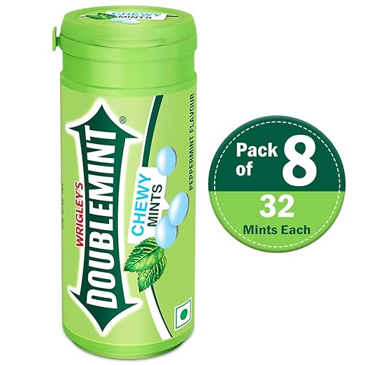 Doublemint Peppermint Flavour Chewy Mints 33.6g Tube (Pack of 8