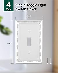 TREEWELL 4-Pack Single Toggle Light Switch Cover