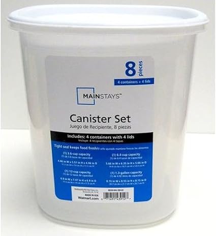 Mainstays 8 Piece Nesting Canister Set 
