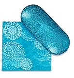Mermaid Blue Small Premium Fashion Women's Hard Eyeglasses Case By Spunky Soul | Bonus Cleaning Cloth