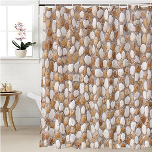 Gzhihine Shower curtain stone wall decoration texture on modern building facade artistic architecture pattern wallpaper Bathroom Accessories 48 x 72 inches