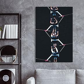 Canvas Wall Art Sports Theme - Men Rowing Black Background - Giclee Print Gallery Wrap Modern Home Art Ready to Hang - 12x18 inches