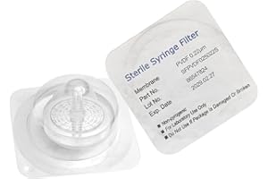 Biomed Scientific Sterile Syringe Filters PVDF 25 mm Diameter 0.22 um Pore Size Individually Packaged 10/pk by