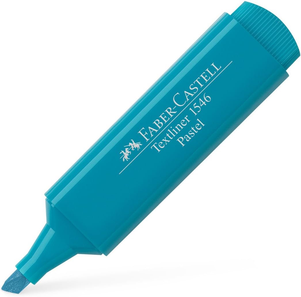 Faber-Castell 154658 - Box of 10 Textliner Pastel Fluorescent Markers 1546 - Turquoise, blue turquoise, 10 count (Pack of 1) - Image 3