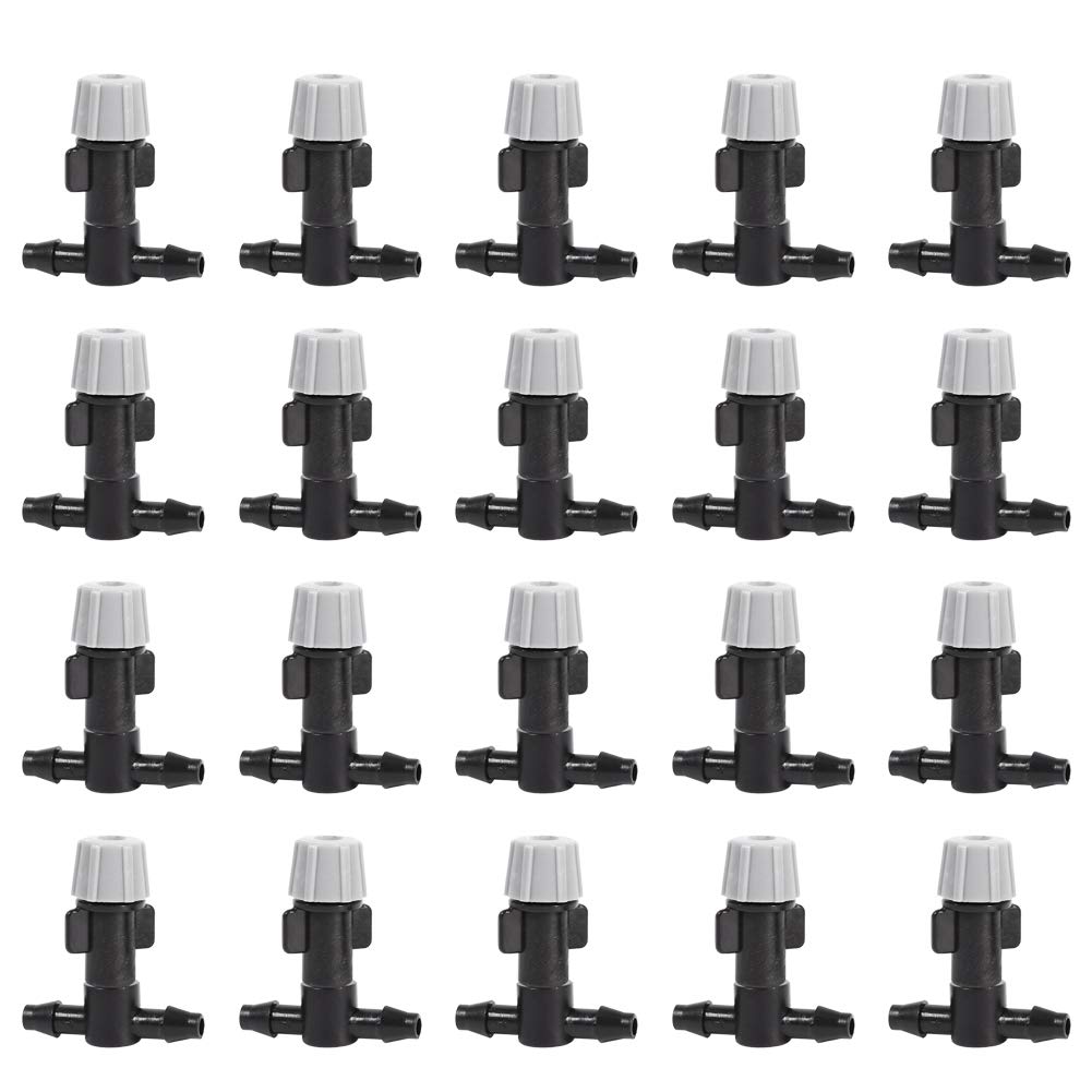 Garosa Plastic mist nozzle sprinkler tee joints spray heads for gardening watering plants flowers cooling system home irrigation 20pcs black