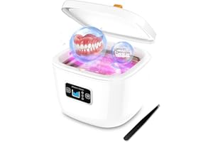 JMI MAGIC Ultrasonic Retainer Cleaner Jewelry Cleaner Machine, 45kHz Portable Mouth Guard Cleaner, Ultrasonic Cleaner for Retainer,Dental,Mouth Guard, Ring,Silver,Jewelry