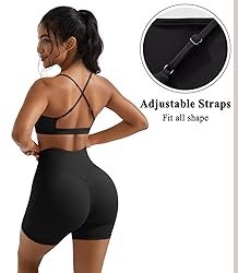 OMKAGI 2 Piece Workout Sets for Women Open Back