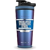 Ice Shaker Insulated Stainless Steel Shaker Bottle | 26oz, Wisteria | Cold for 30+ Hours | Insulated Cup with Twist-on Agitator | Odor-Free Bottle for Protein Shakes, Water, Smoothies, Cocktails