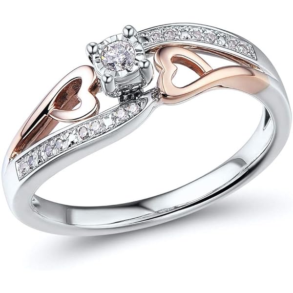 Dazzlingrock Collection Anillo De Promesa De Plata De Ley 925 Con